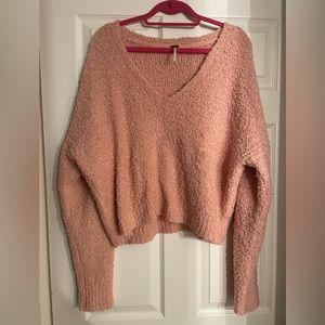 Free People Fuzzy Crop Sweater (L)